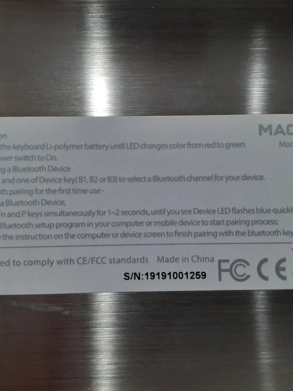 Macally wireless Keyboard for Mac - Aluminum Rechargeable Model acebtkeya